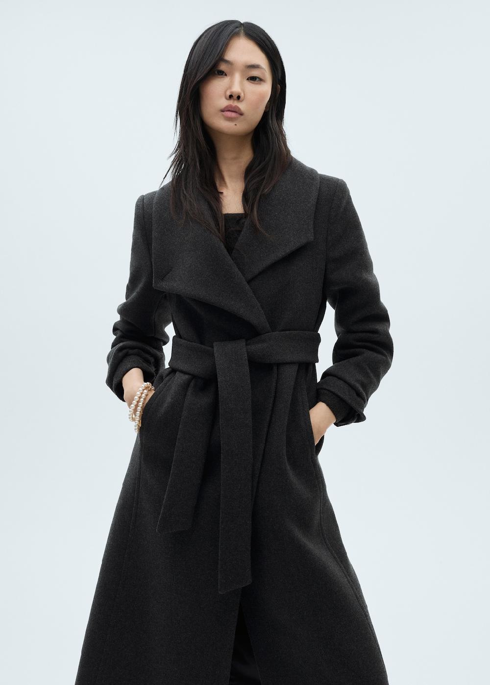 Mango Cappotto lana cintura