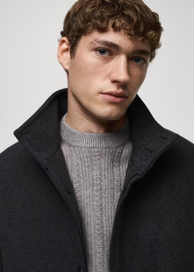 Mango Cappotto Lana Interno Trapuntato