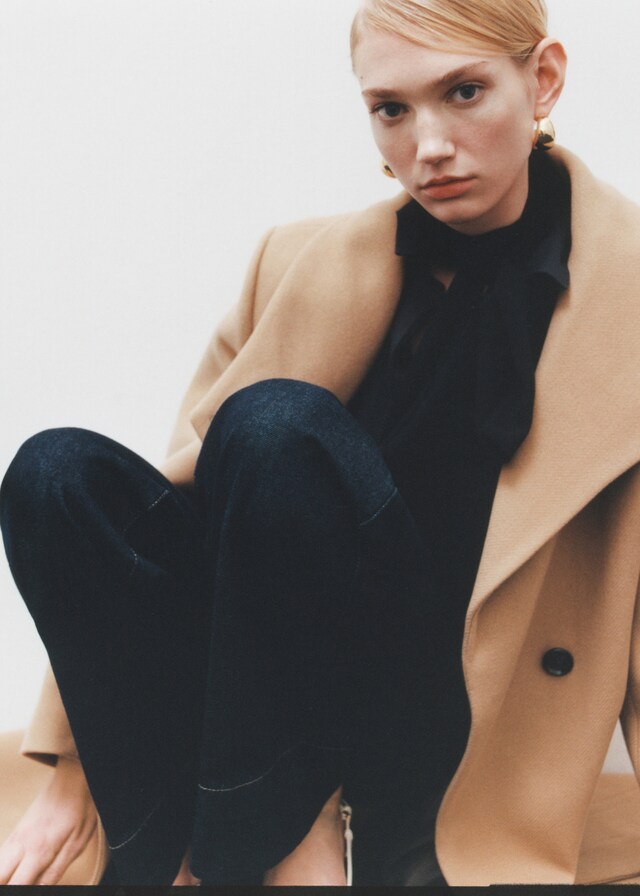 Mango Cappotto Lana Manteco Cintura