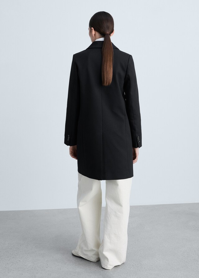 Mango Cappotto Midi Cotone Bottoni