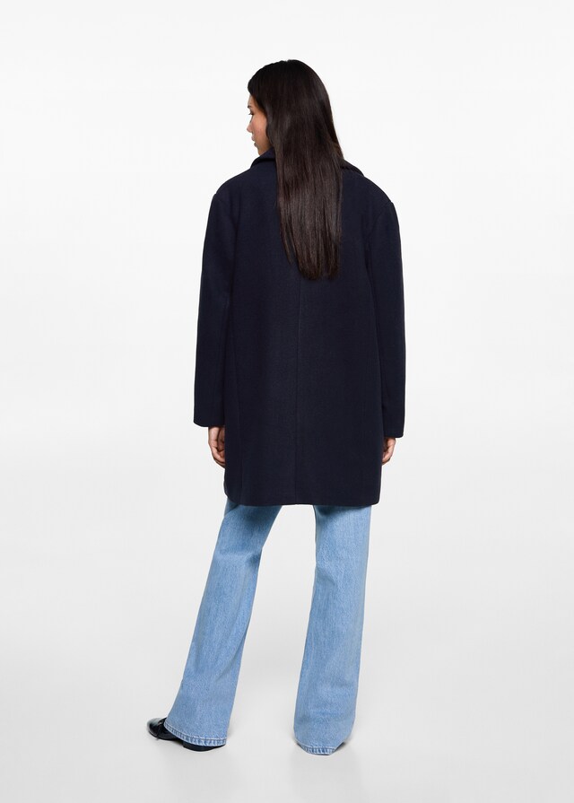 Mango Cappotto Panno Tasche