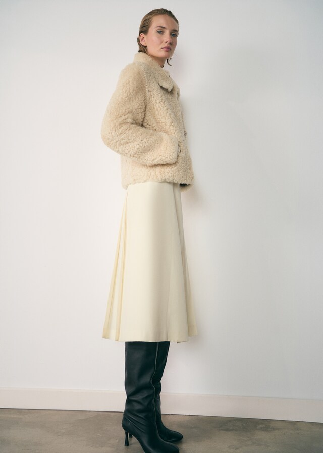 Mango Cappotto Pelle Montone