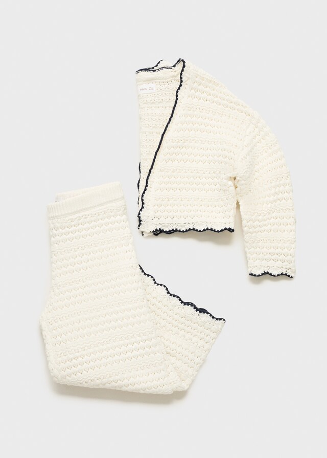 Mango Cardigan Bordi A Contrasto