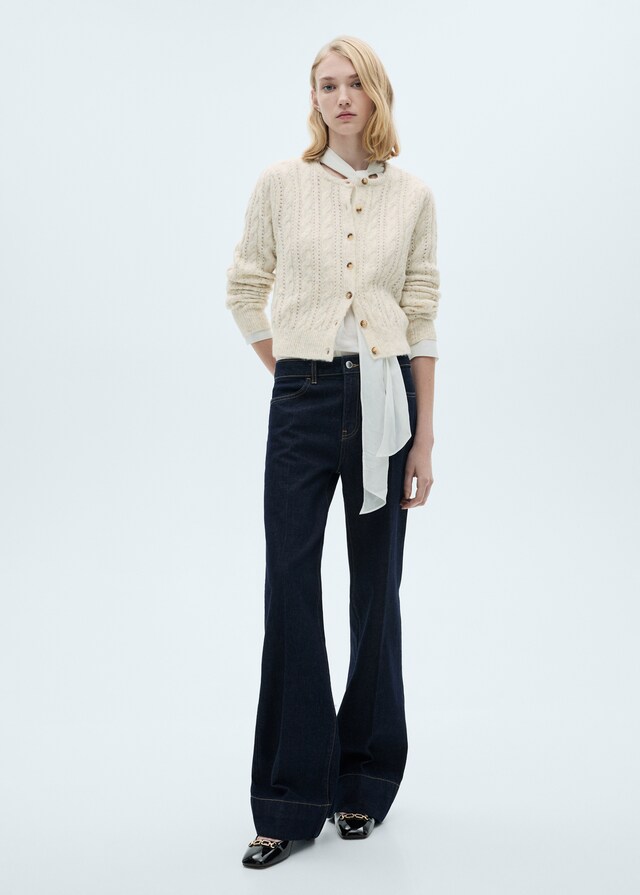 Mango Cardigan Intrecciato Dettagli Traforati