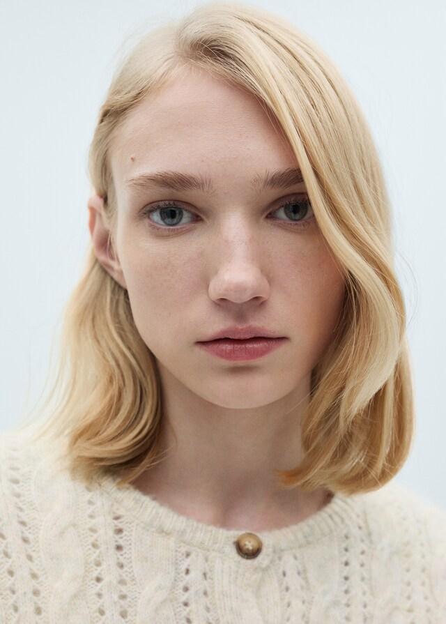 Mango Cardigan Intrecciato Dettagli Traforati