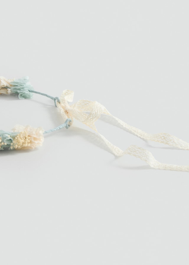 Mango Cerchietto Fiori Chiusura Fiocco