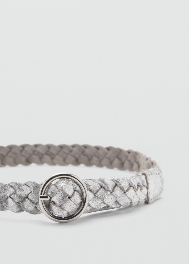 Mango Cintura 100% Pelle Intrecciata