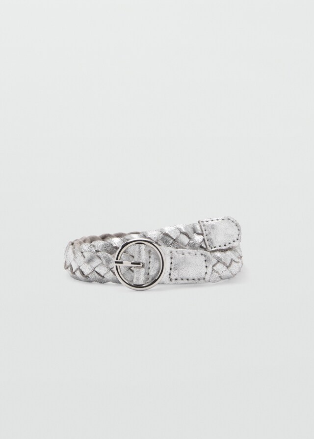 Mango Cintura 100% Pelle Intrecciata