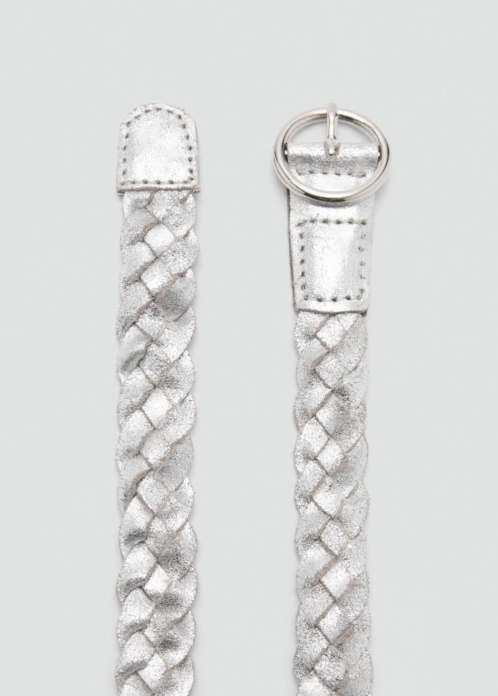 Mango Cintura 100% pelle intrecciata