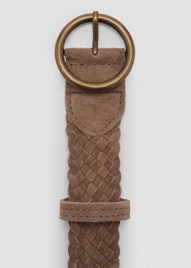 Mango Cintura Crosta Di Cuoio Intrecciata