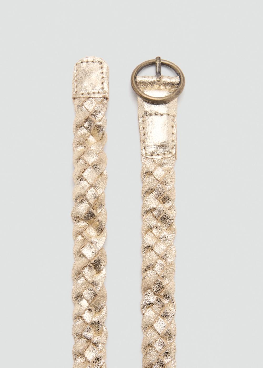 Mango Cintura pelle metallizzata