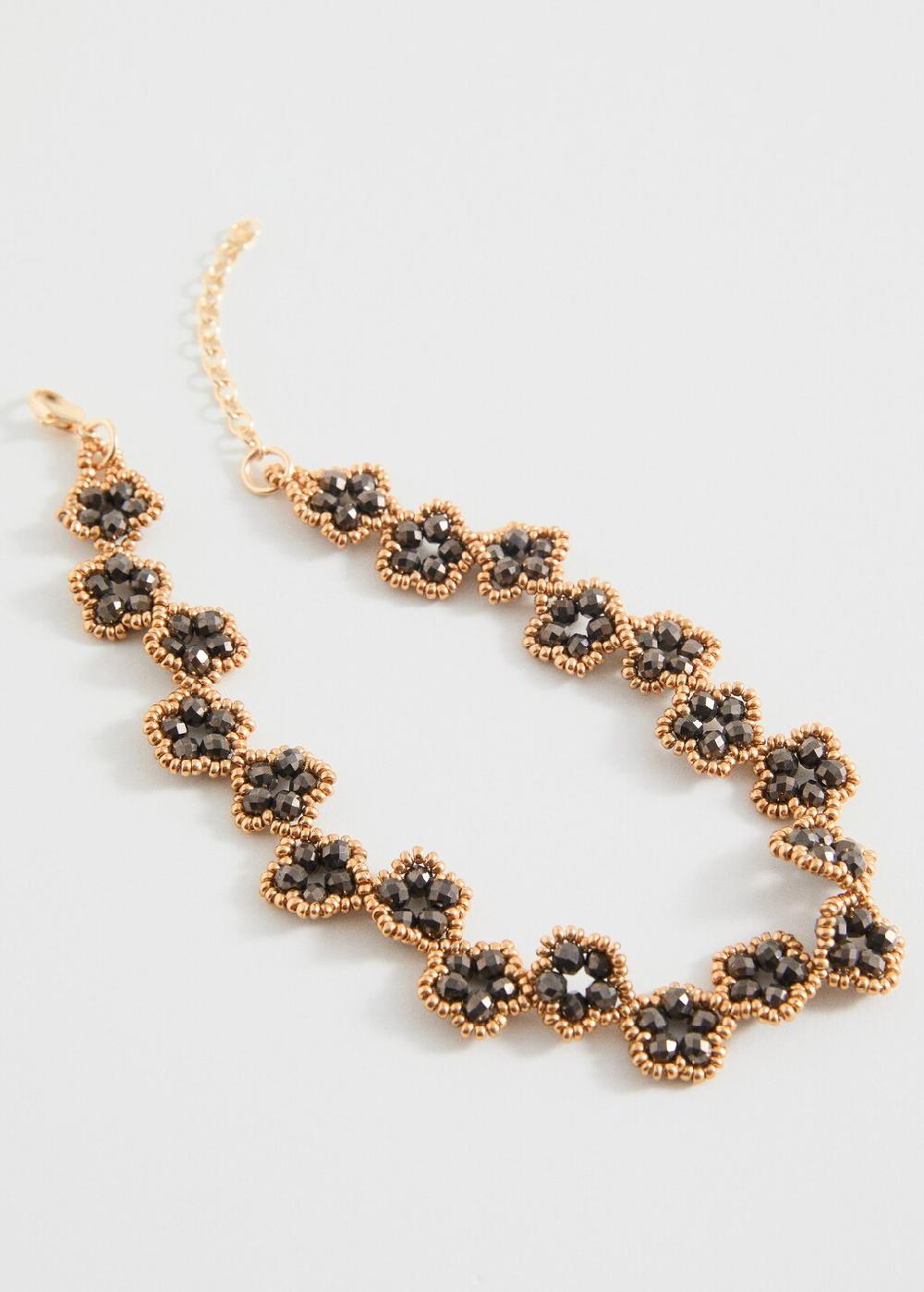 Mango Collana cristalli fiore