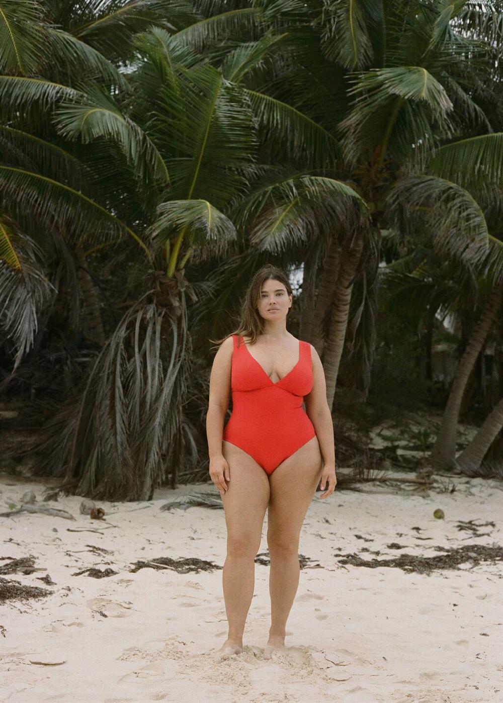 Mango Costume da bagno a costine con scollo a V