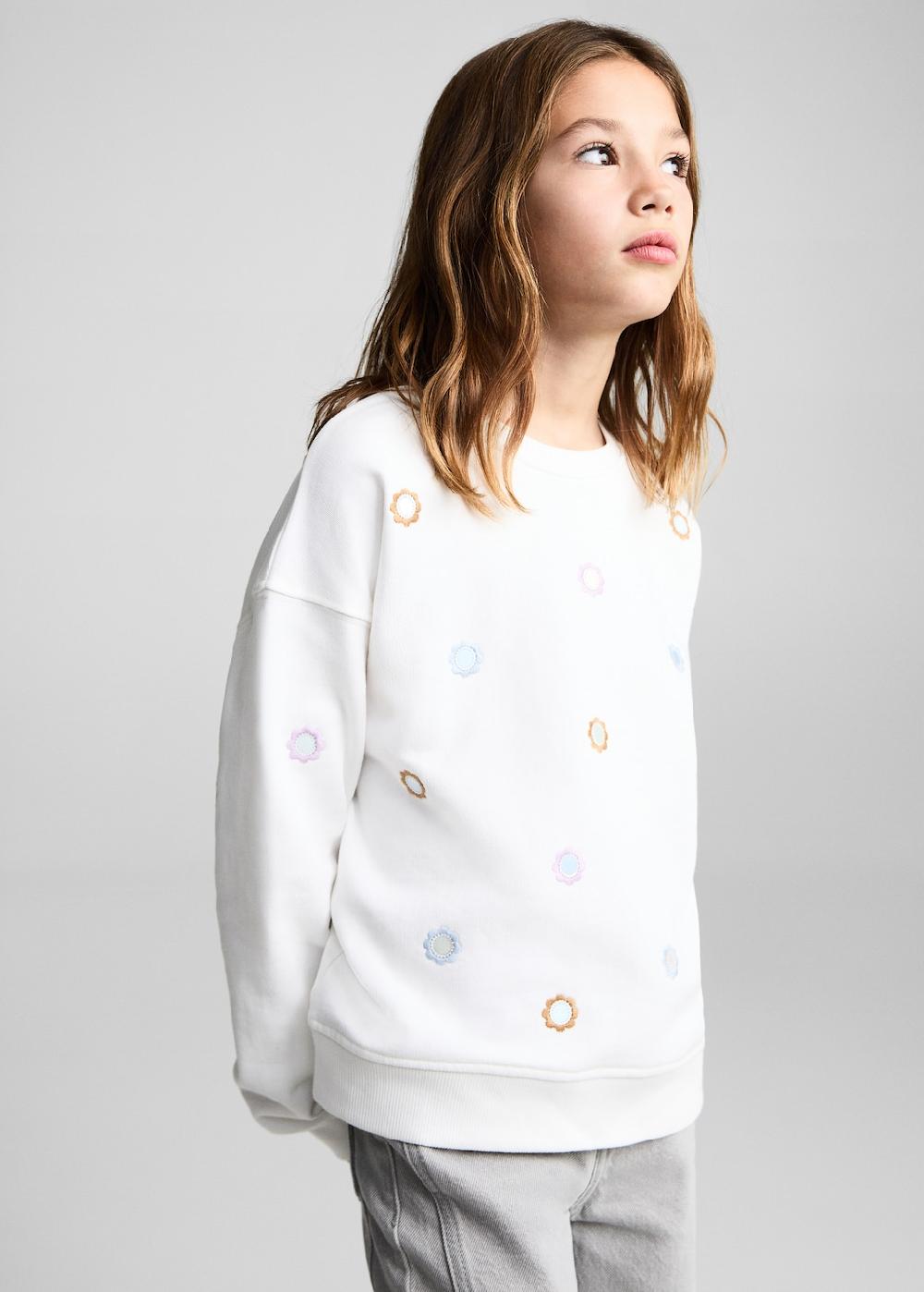 Mango Felpa applicazioni fiori