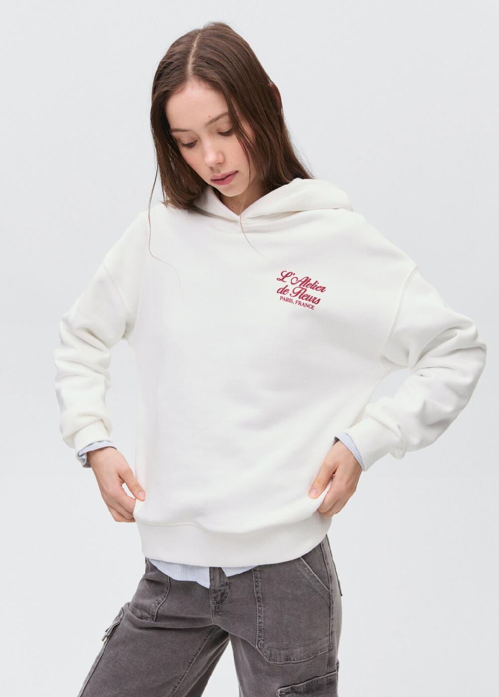 Mango Felpa cappuccio messaggio