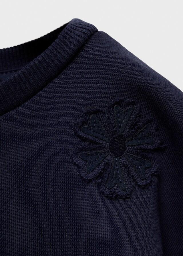 Mango Felpa Cotone Dettaglio Ricamato