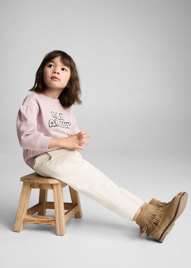 Mango Felpa Cotone Messaggio Rilievo