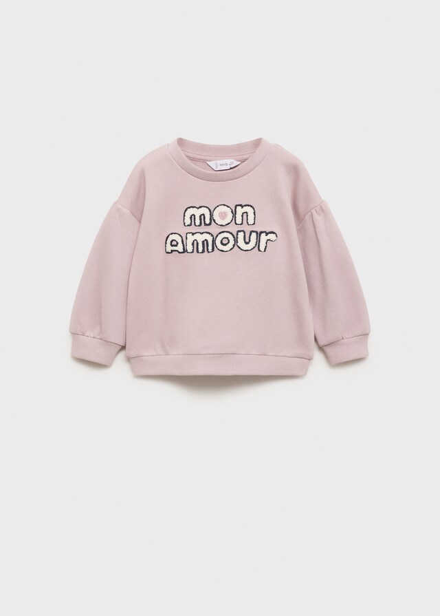 Mango Felpa Cotone Messaggio Rilievo