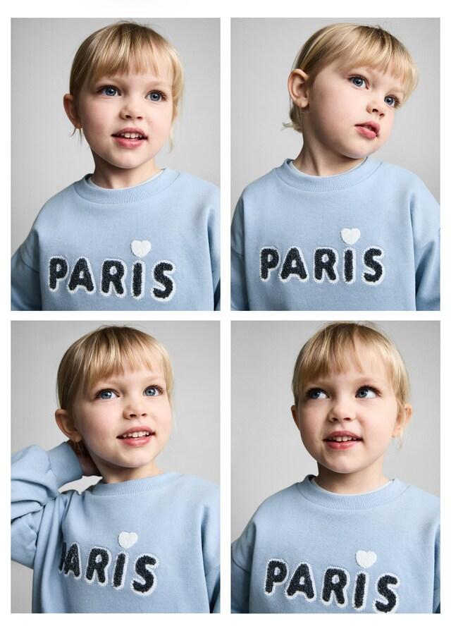 Mango Felpa Cotone Messaggio Rilievo