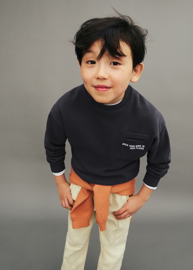 Mango Felpa Cotone Tasca