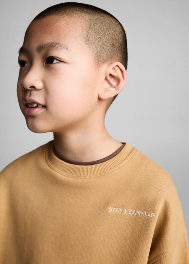 Mango Felpa Disegno Stampato