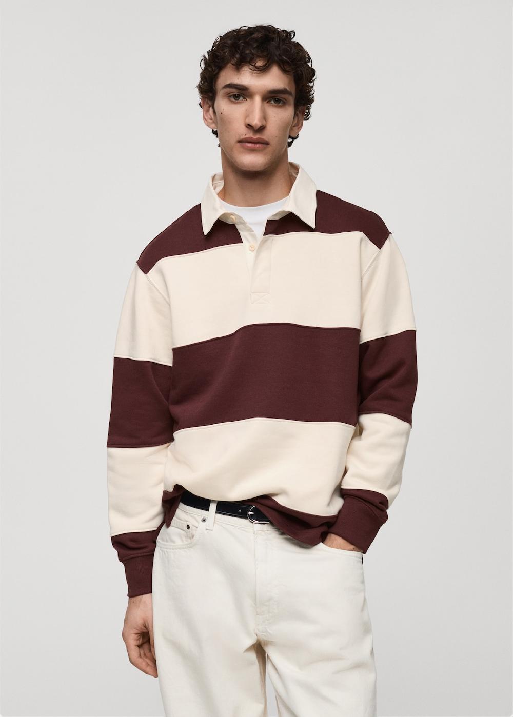 Mango Felpa polo cotone righe