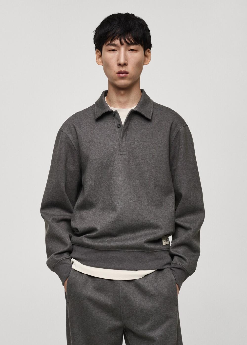 Mango Felpa polo dettaglio ricamato