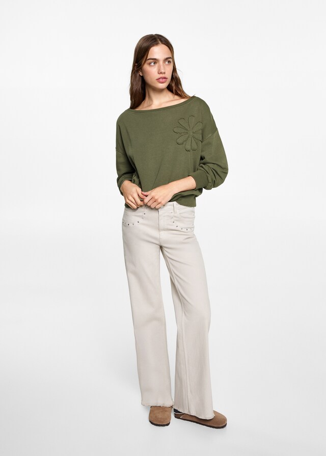 Mango Felpa Ricamo Floreale