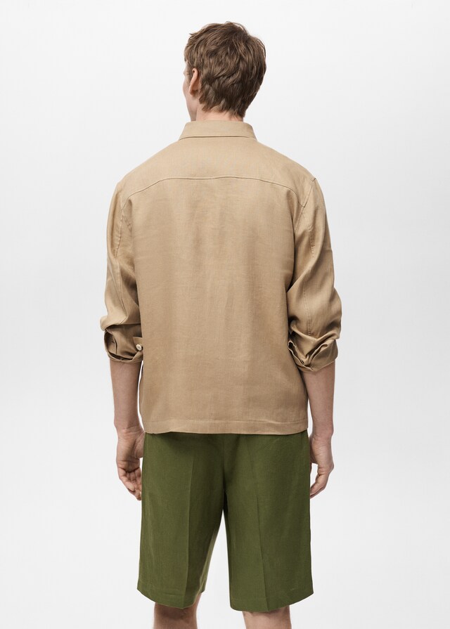 Mango Giacca 100% Lino Tasche