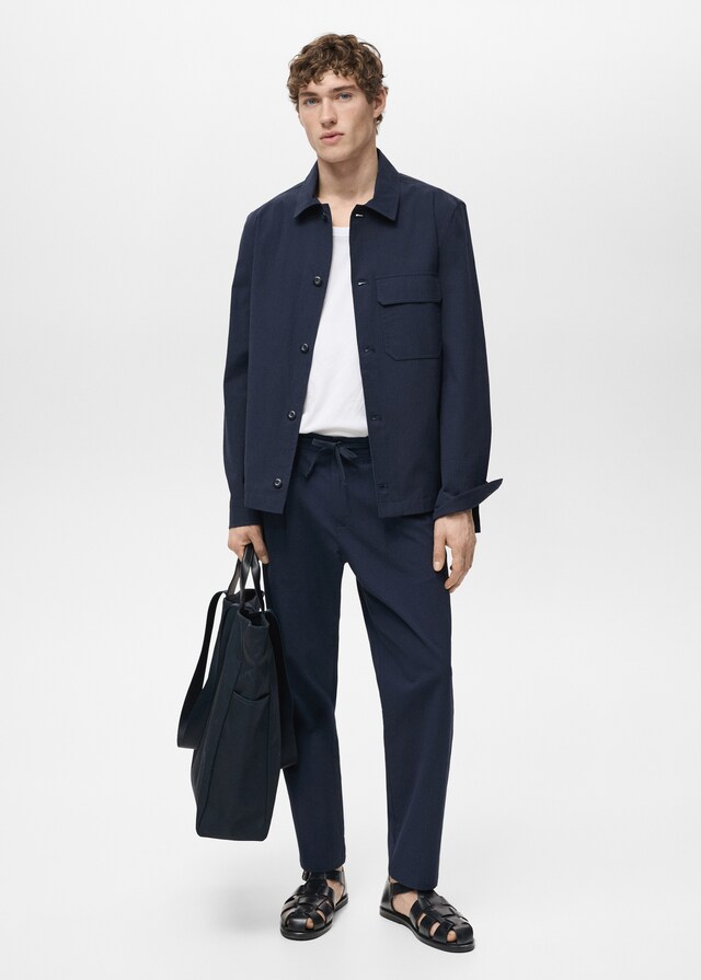 Mango Giacca Cotone Seersucker