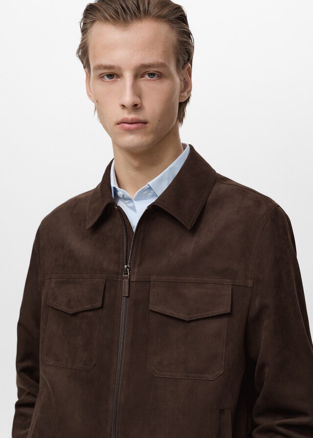 Mango Giacca Effetto Camoscio Zip