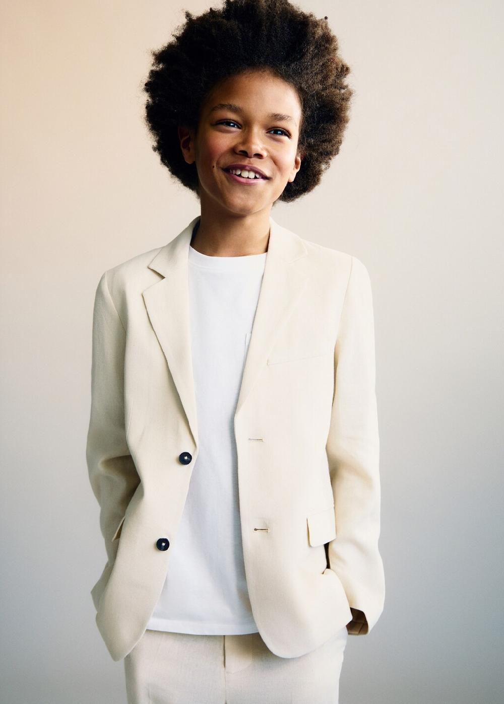 Mango Giacca lino bottoni