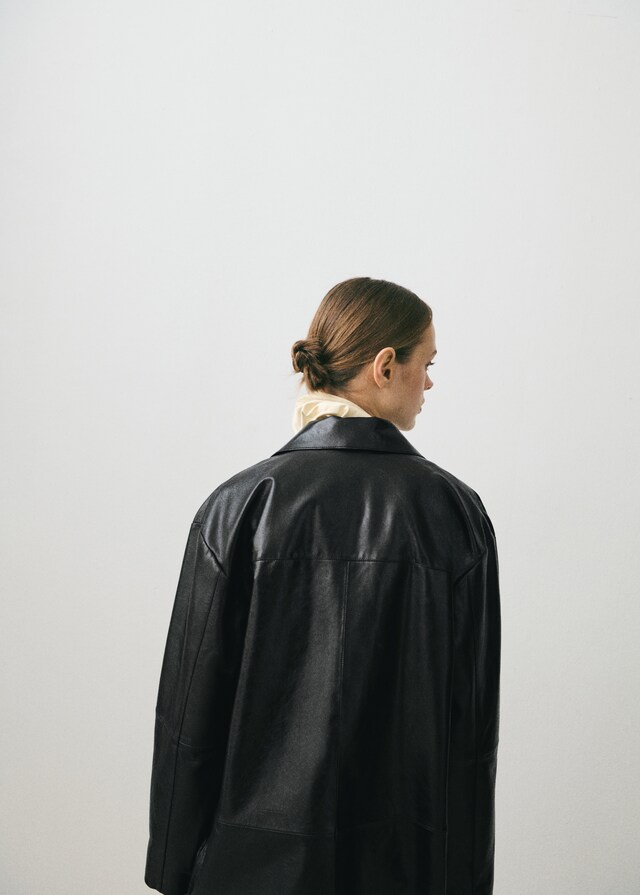 Mango Giacca Oversize Pelle Tasche