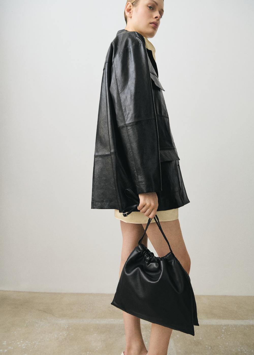 Mango Giacca oversize pelle tasche