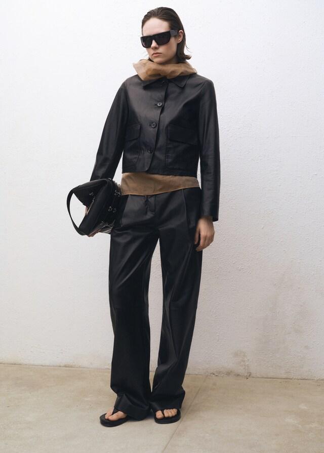 Mango Giacca Pelle Bottoni