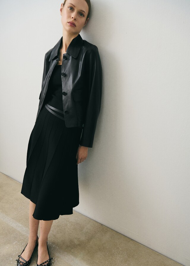 Mango Giacca Pelle Bottoni