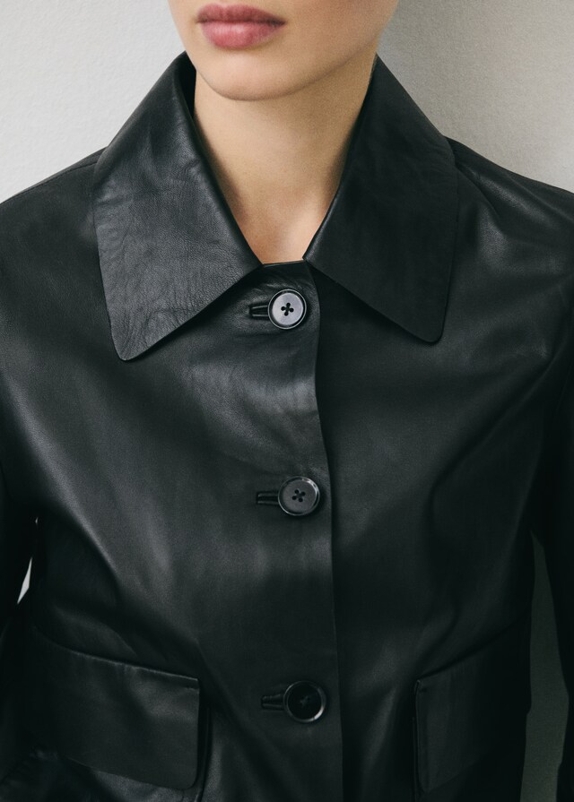 Mango Giacca Pelle Bottoni