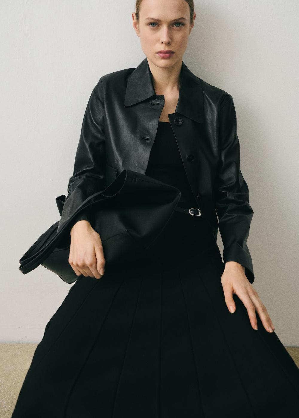 Mango Giacca pelle bottoni