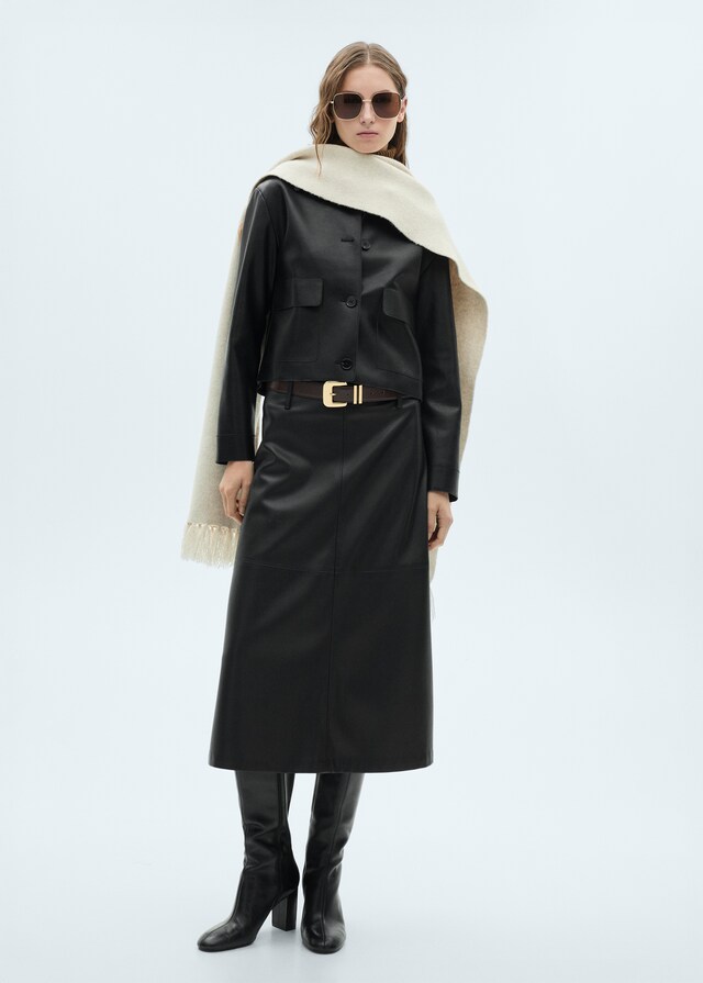 Mango Giacca Similpelle Tasche