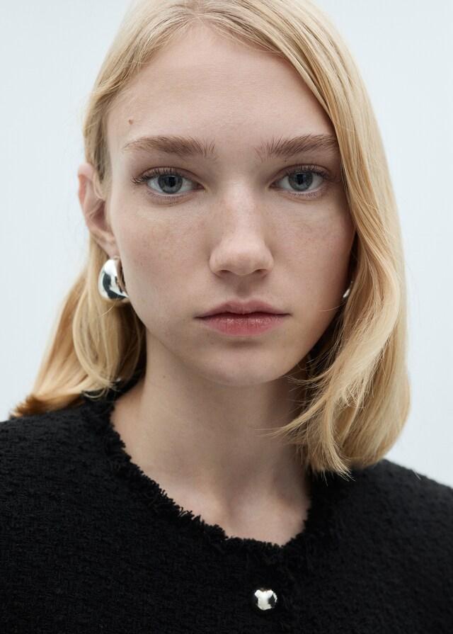 Mango Giacca Tweed Bottoni Gioiello