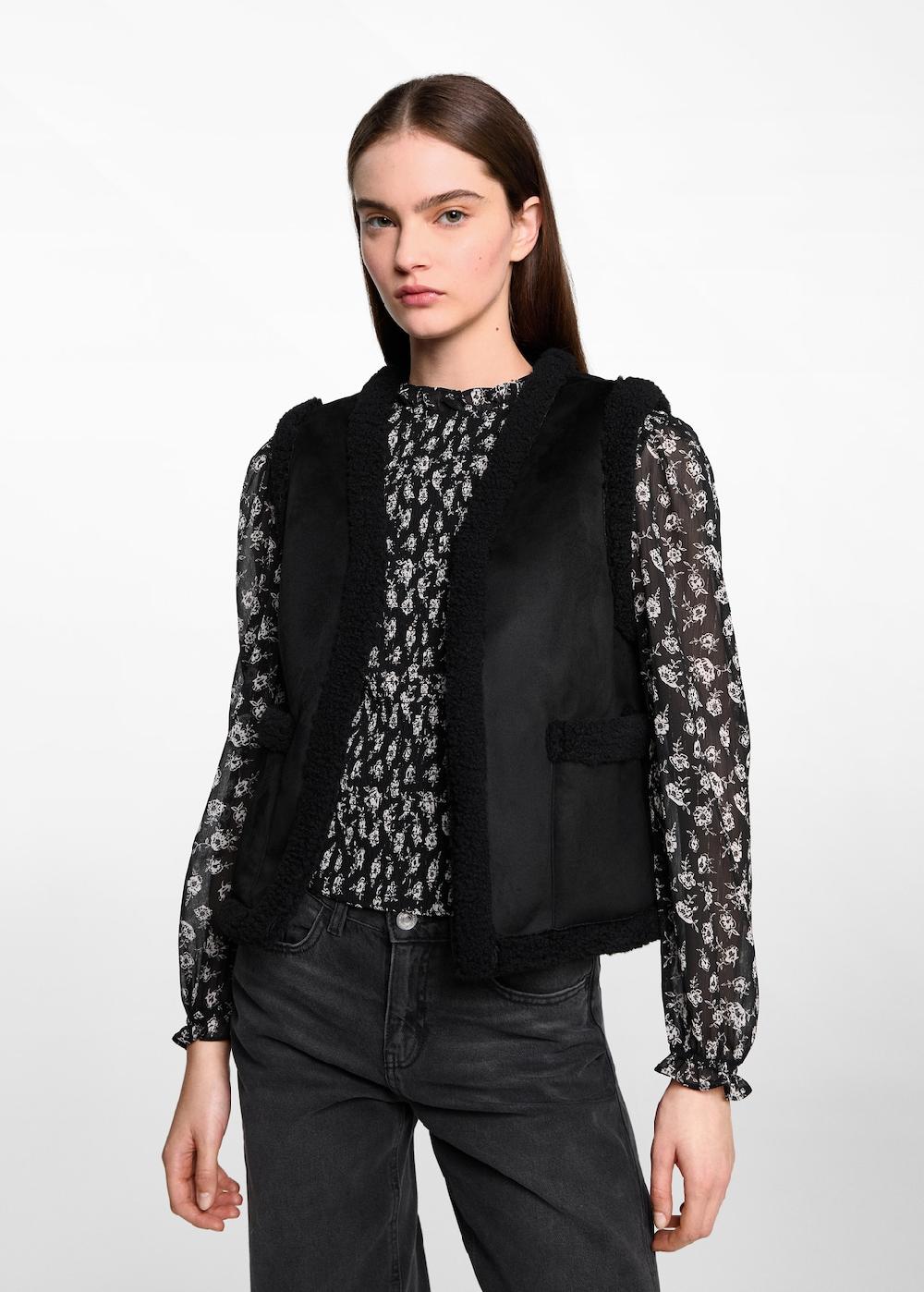 Mango Gilet combinato pelliccia di pecora