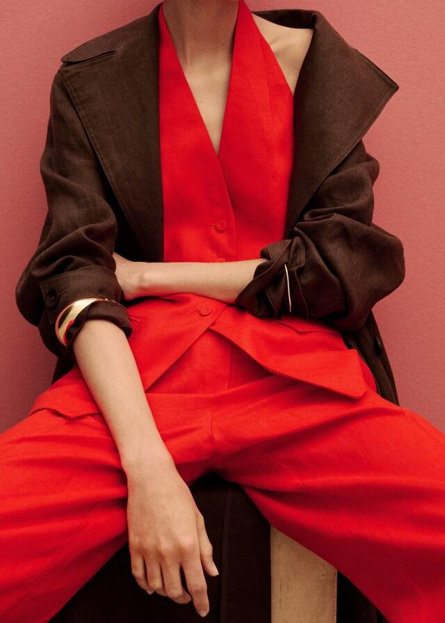 Mango Gilet Completo Halter Lino