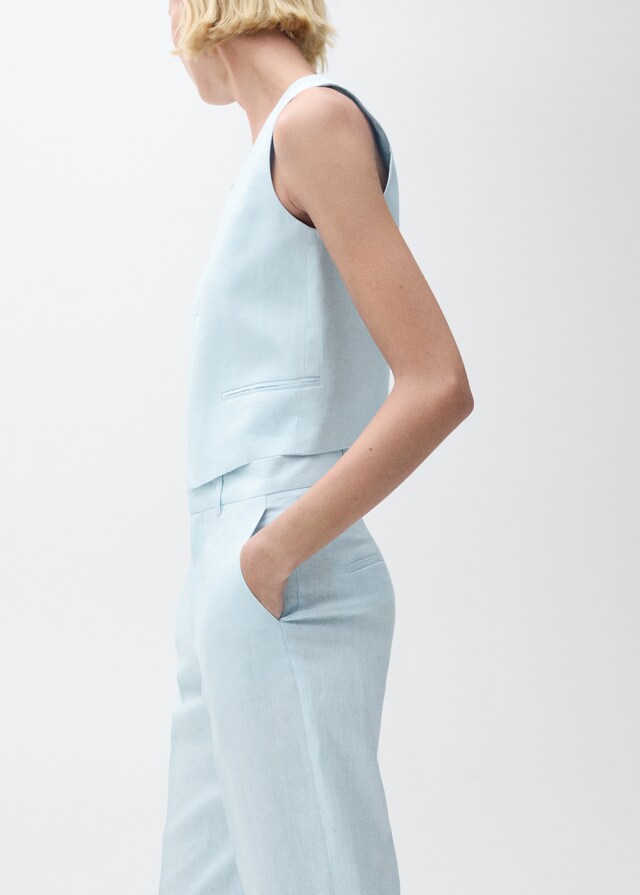 Mango Gilet Completo Lino