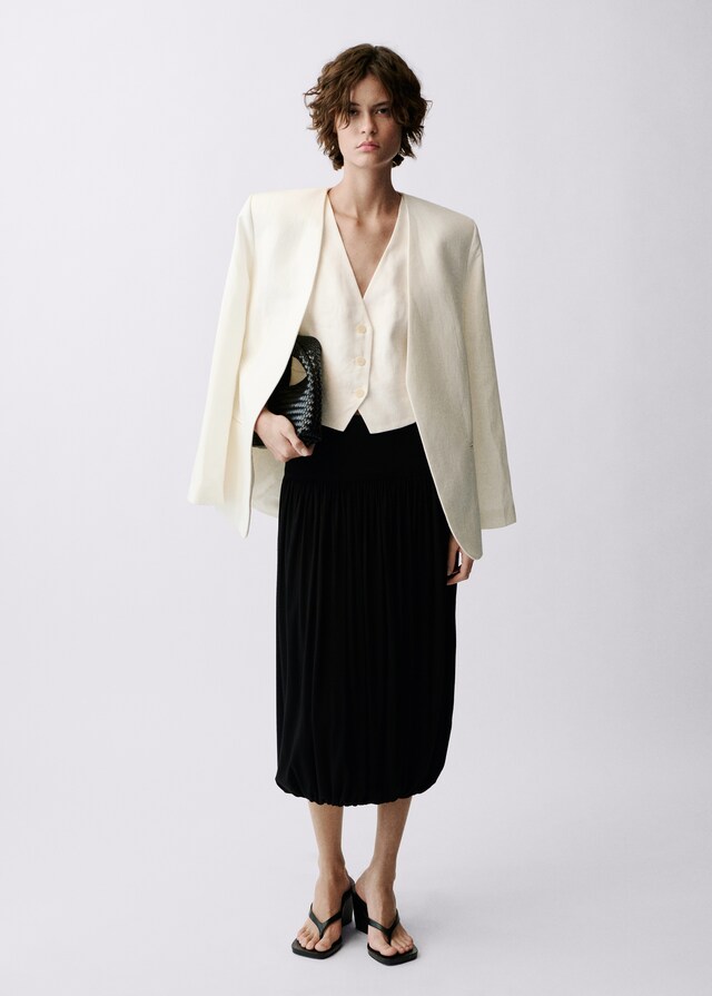 Mango Gilet Completo Lino