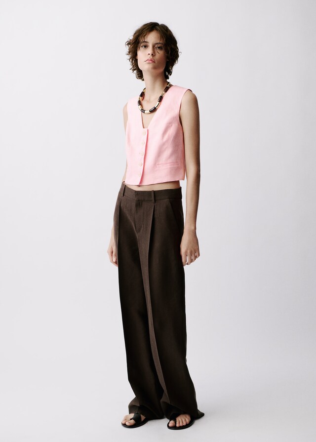 Mango Gilet Completo Lino