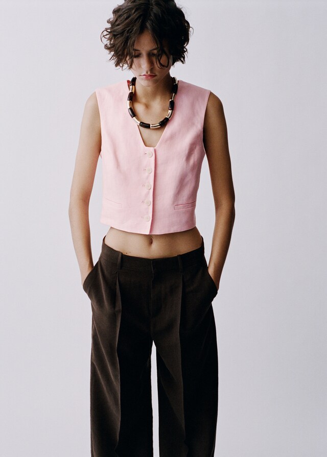 Mango Gilet Completo Lino