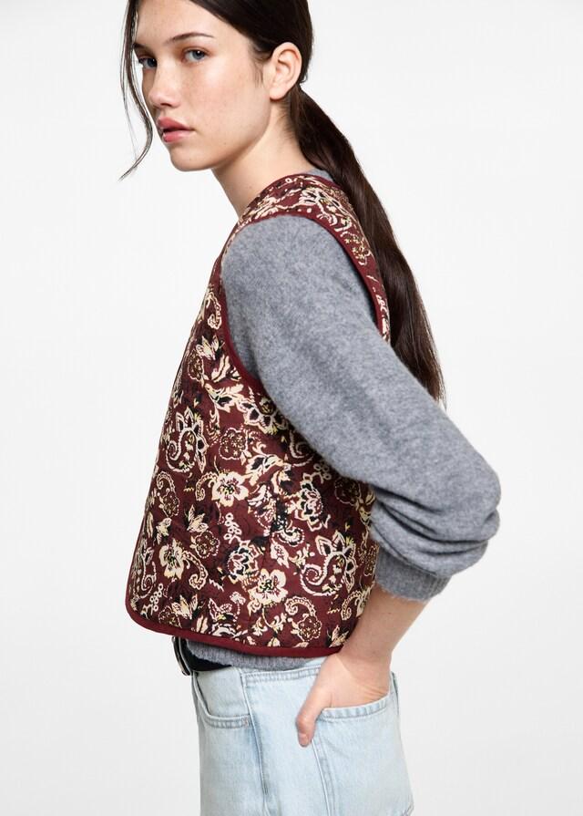 Mango Gilet Crop Stampato