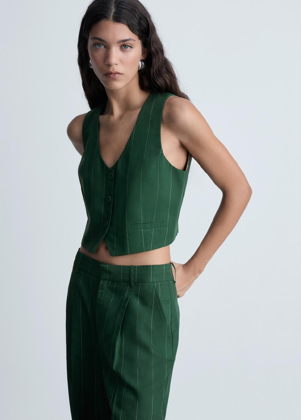 Mango Gilet da completo gessato