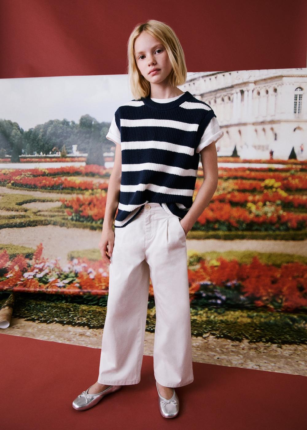 Mango Gilet maglia righe