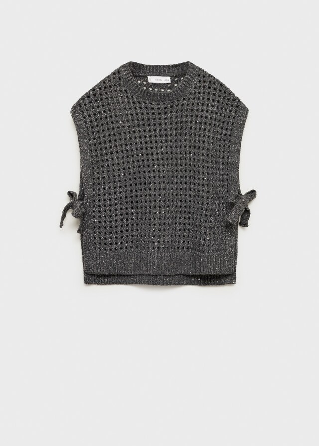 Mango Gilet Maglia Traforata Lurex